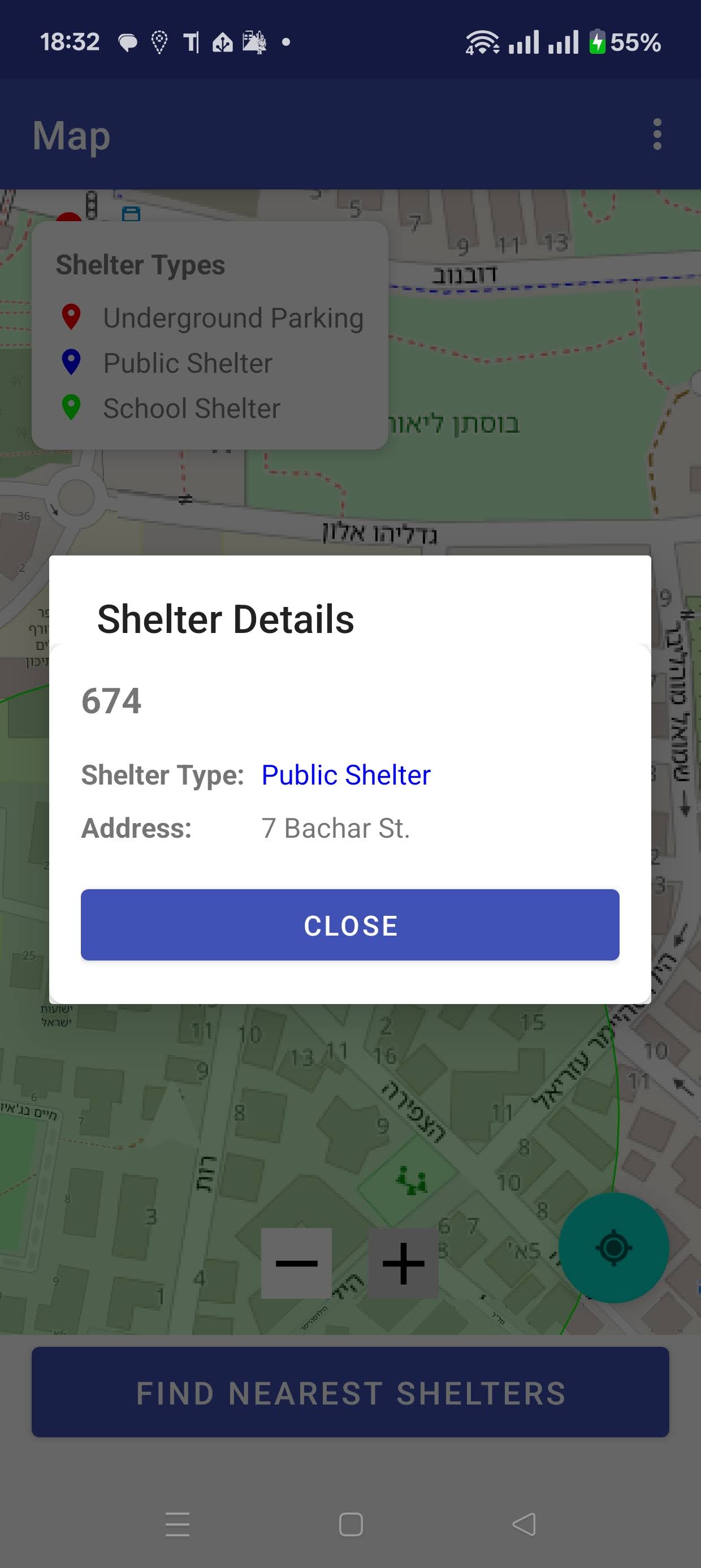 Detailed shelter information